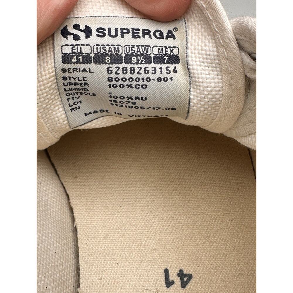Superga 2750 Cotu Classic White Canvas Sneakers Unisex Women’s 9.5 - Picture 8 of 16